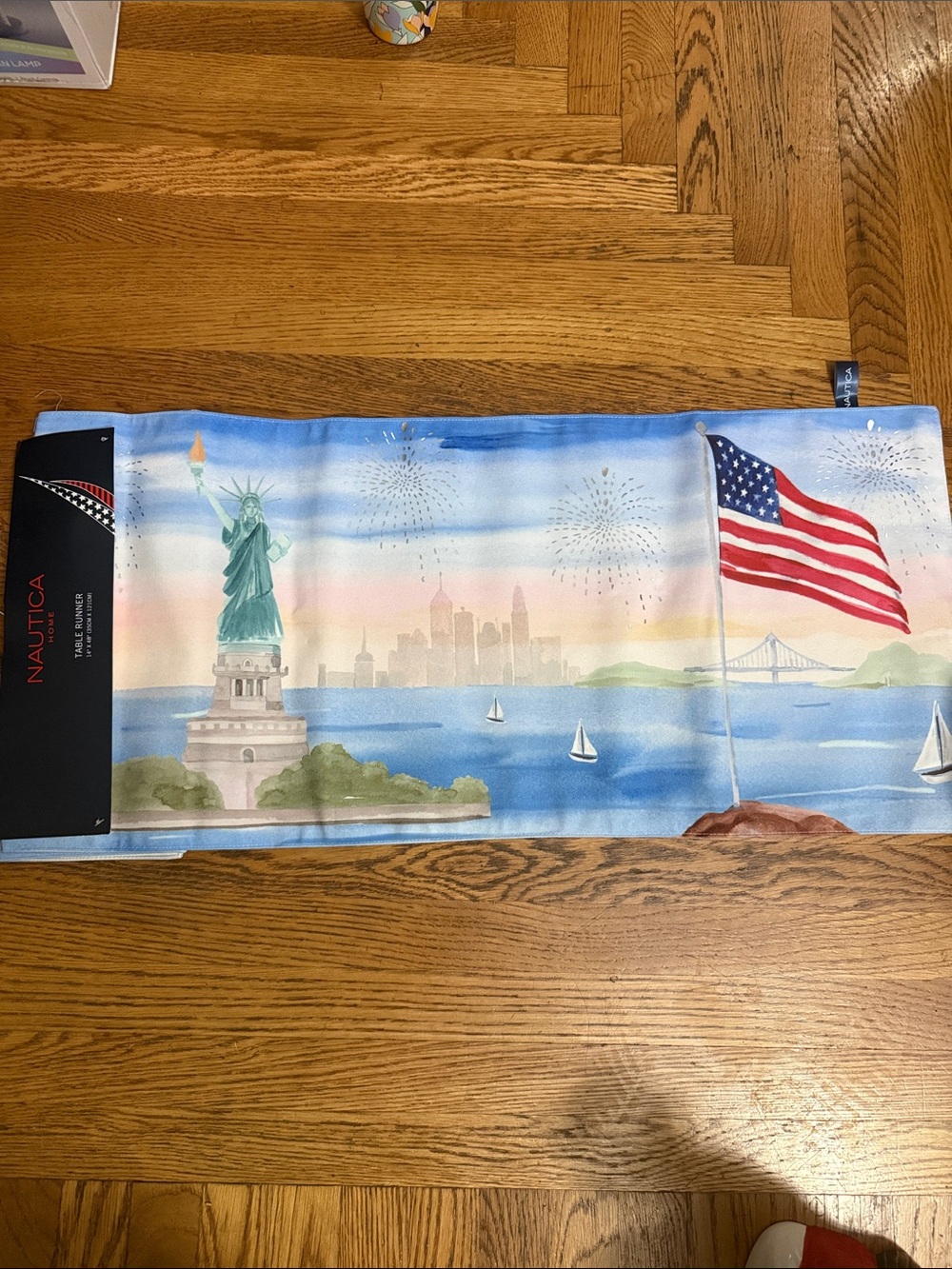 Nautica Statue of Liberty & Flag Scenic Beach Towel - Blue, Green, Red